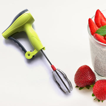 0703 Power Free Manual Hand Blender With Stainless Steel Blades Milk Lassi Maker Egg Beater Mixer Rawai Wukusy