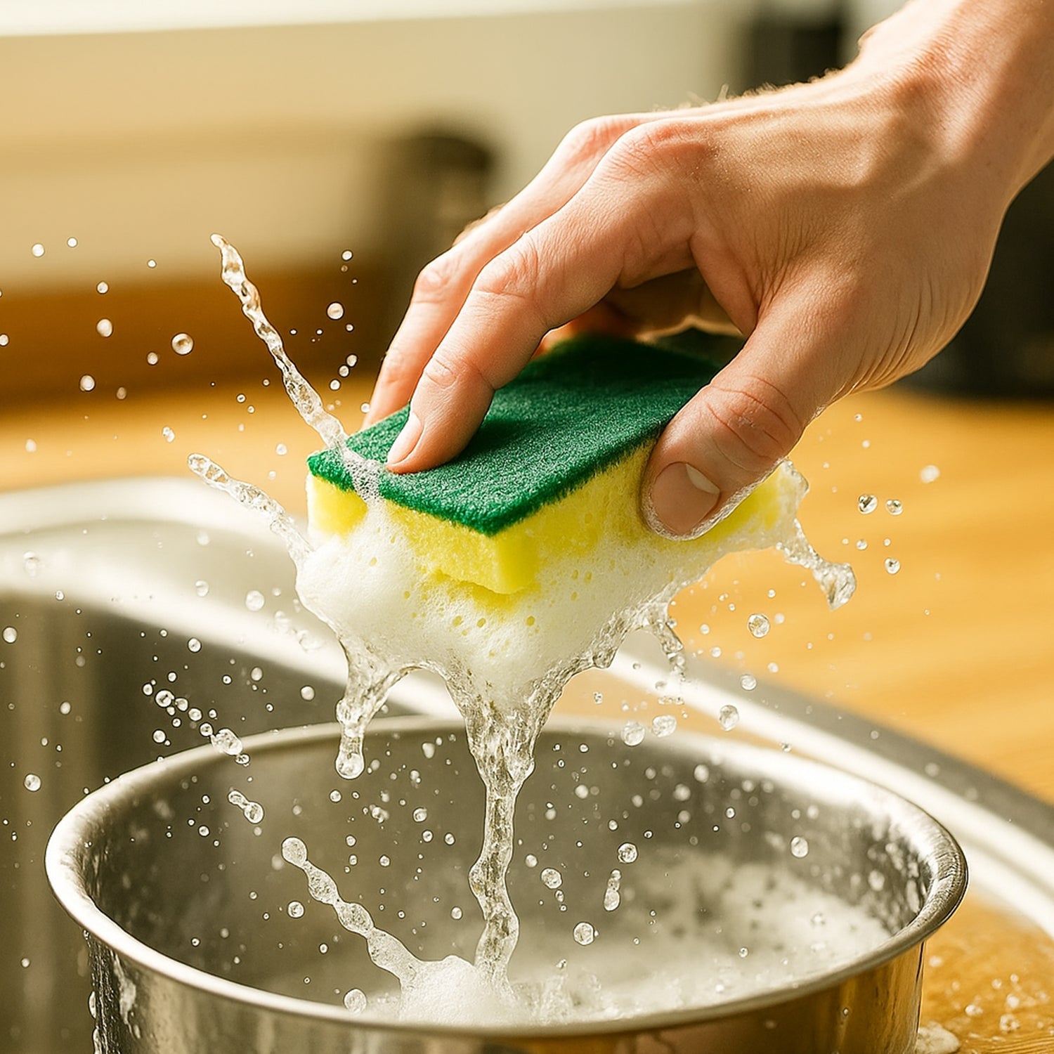 1429 Scrub Sponge 2 In 1 Pad For Kitchen Sink Bathroom Cleaning Scrubber Wukusy