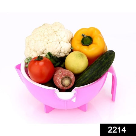 2214 Multifunctional Vegetable Fruits Cutter Shredder With Rotating Drain Basket Wukusy