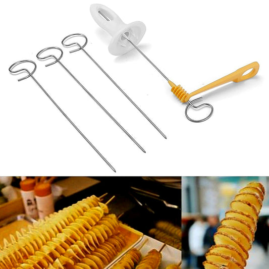 1 Set Potato Spiral Cutter Potato Twister (4 Spits) Wukusy