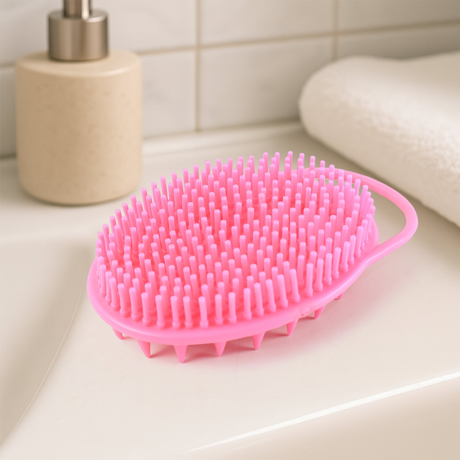 2-in-1 Silicone Soft Bristle Bath Brush Wukusy