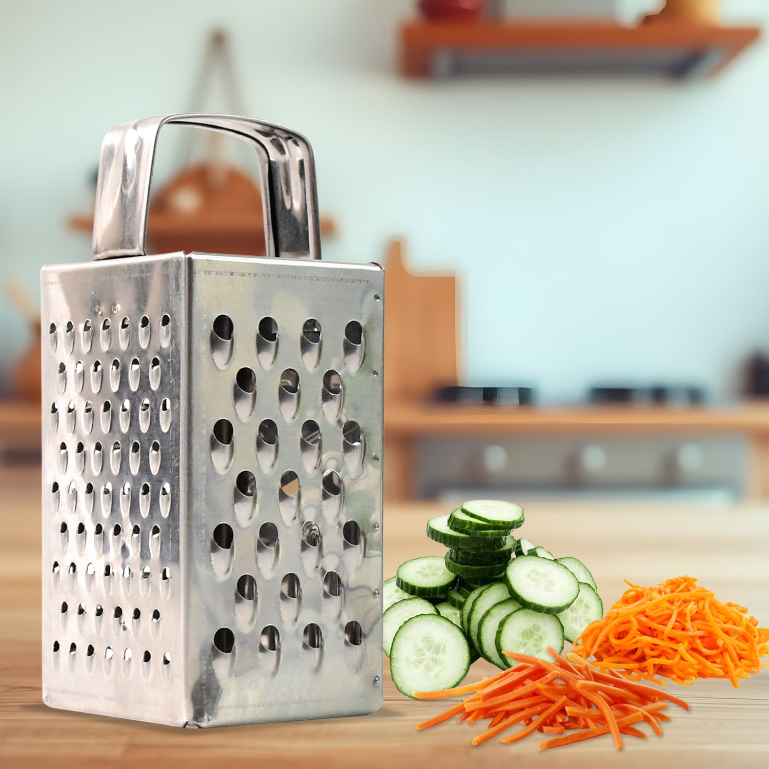 Supermom Premium 4-in-1 Stainless Steel Compact Grater And Slicer Wukusy