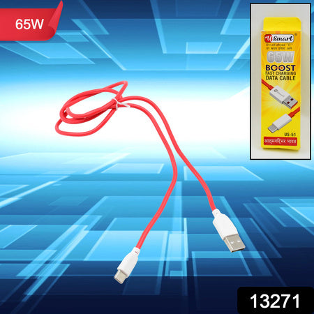 Type C Data Cable Fast Charging Data Cable (1000 Mm  65w  1 Pc) Wukusy