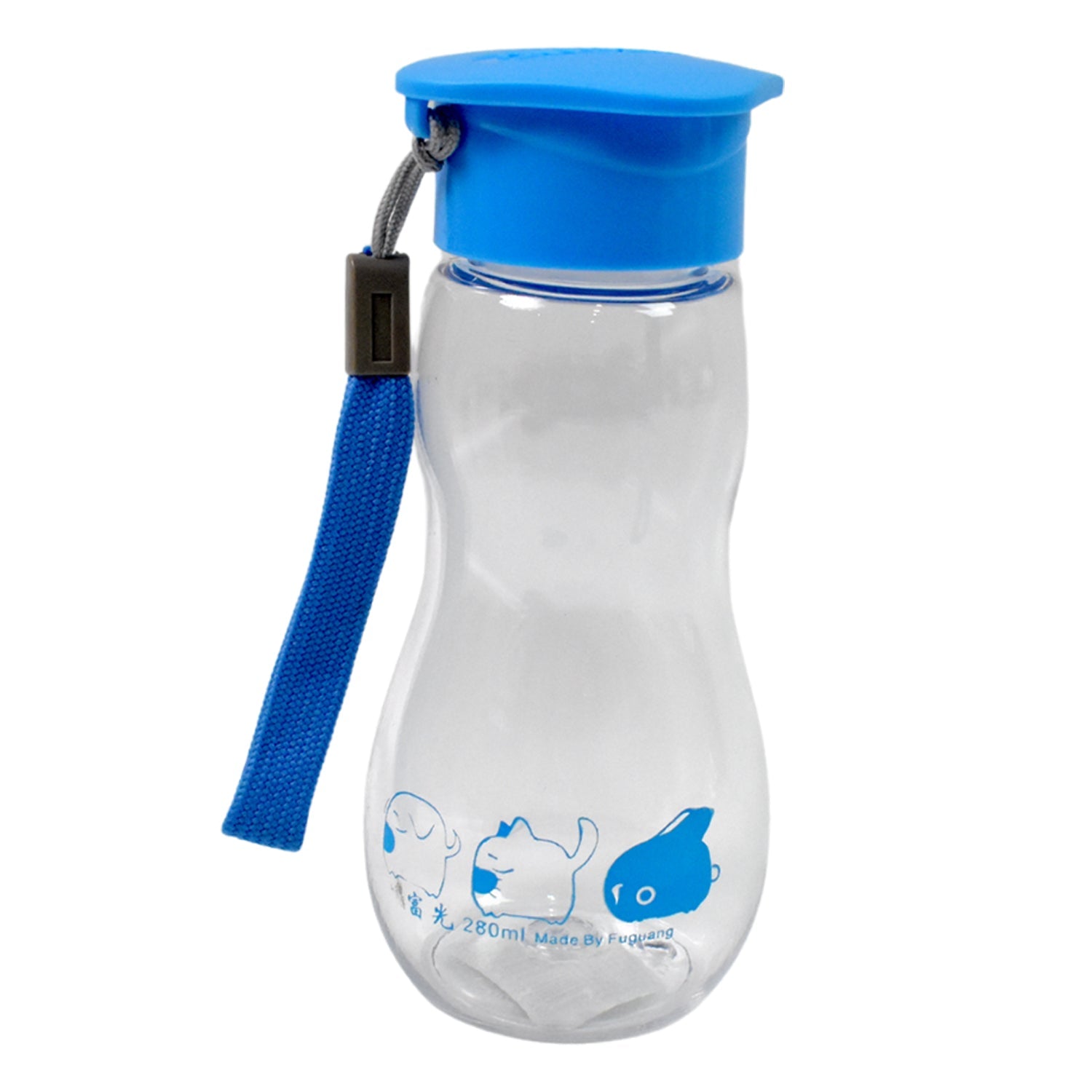 Transparent Travel Portable Water Bottle With Carry Straps (280 Ml  1 Pc) Wukusy