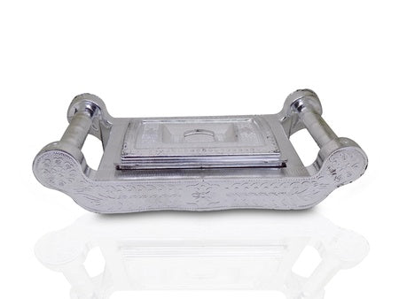 2091 Multipurpose 4 Section Royal Design Silver Storagegift Box Wukusy