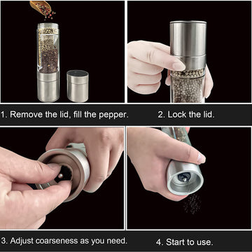 2-in-1 Stainless Steel Salt And Pepper Grinder Wukusy