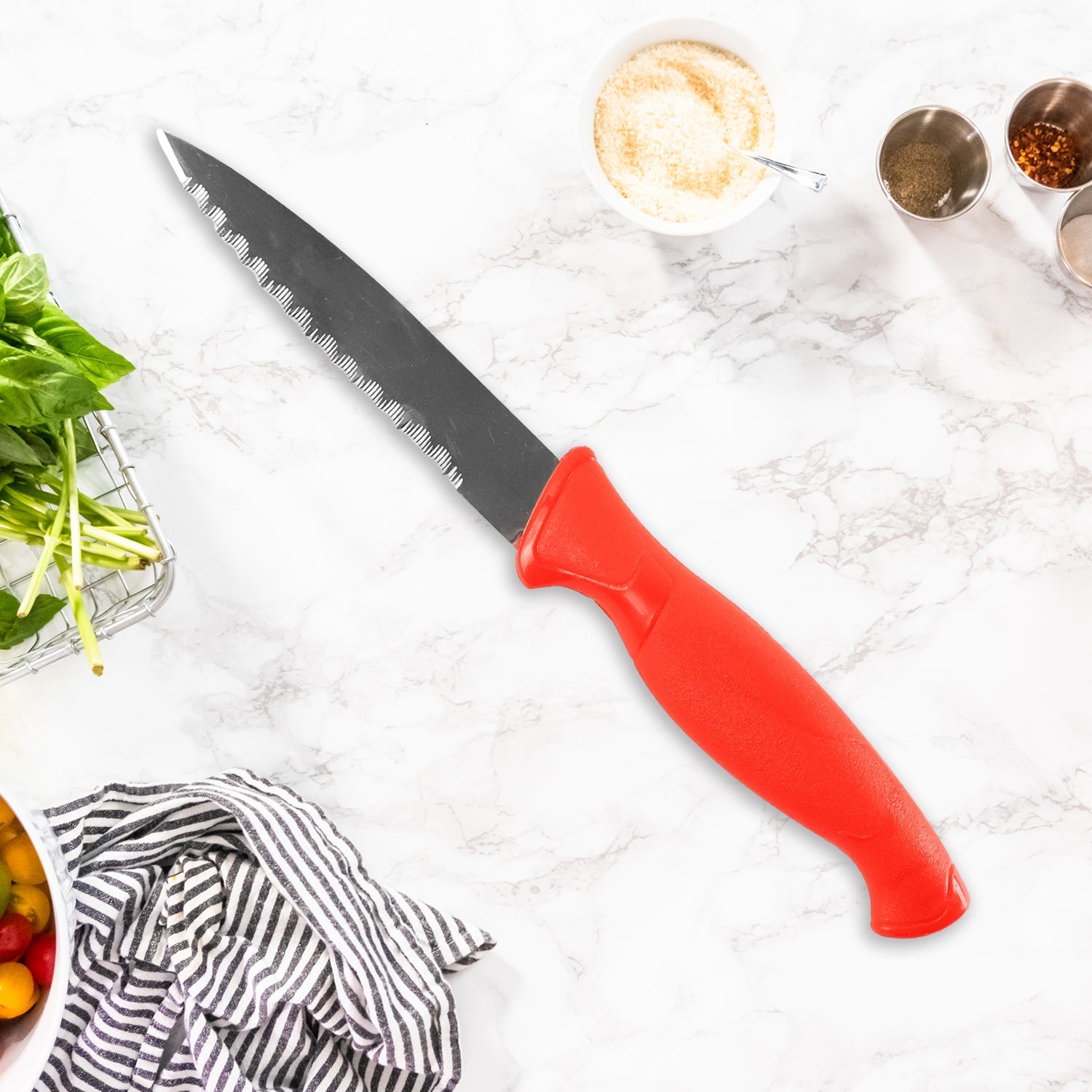 Stainless Steel Serrated Kitchen Knife (1 Pc) Wukusy