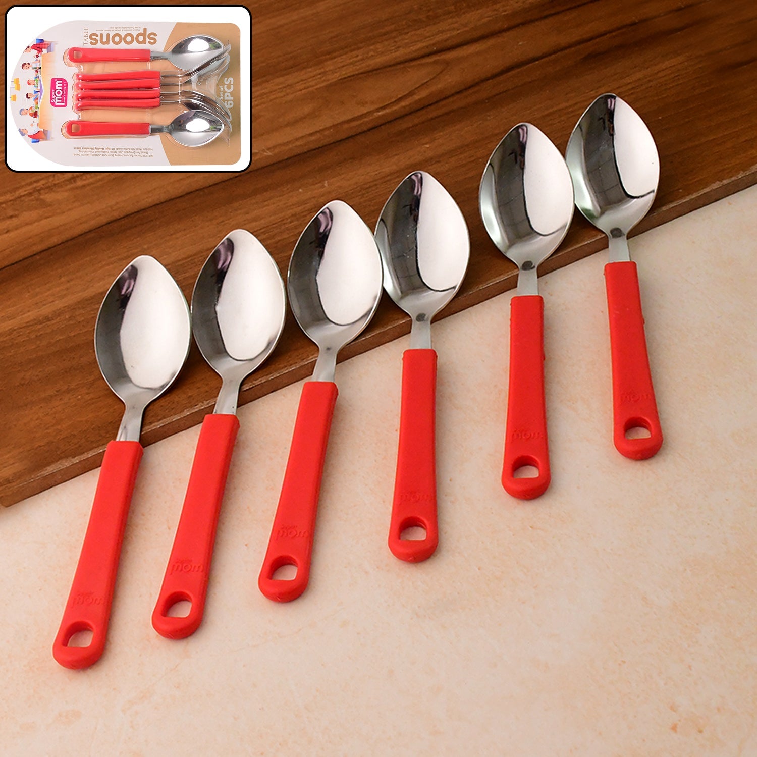 Supermom Premium Stainless Steel Table Spoon (6 Pc  Set) Wukusy