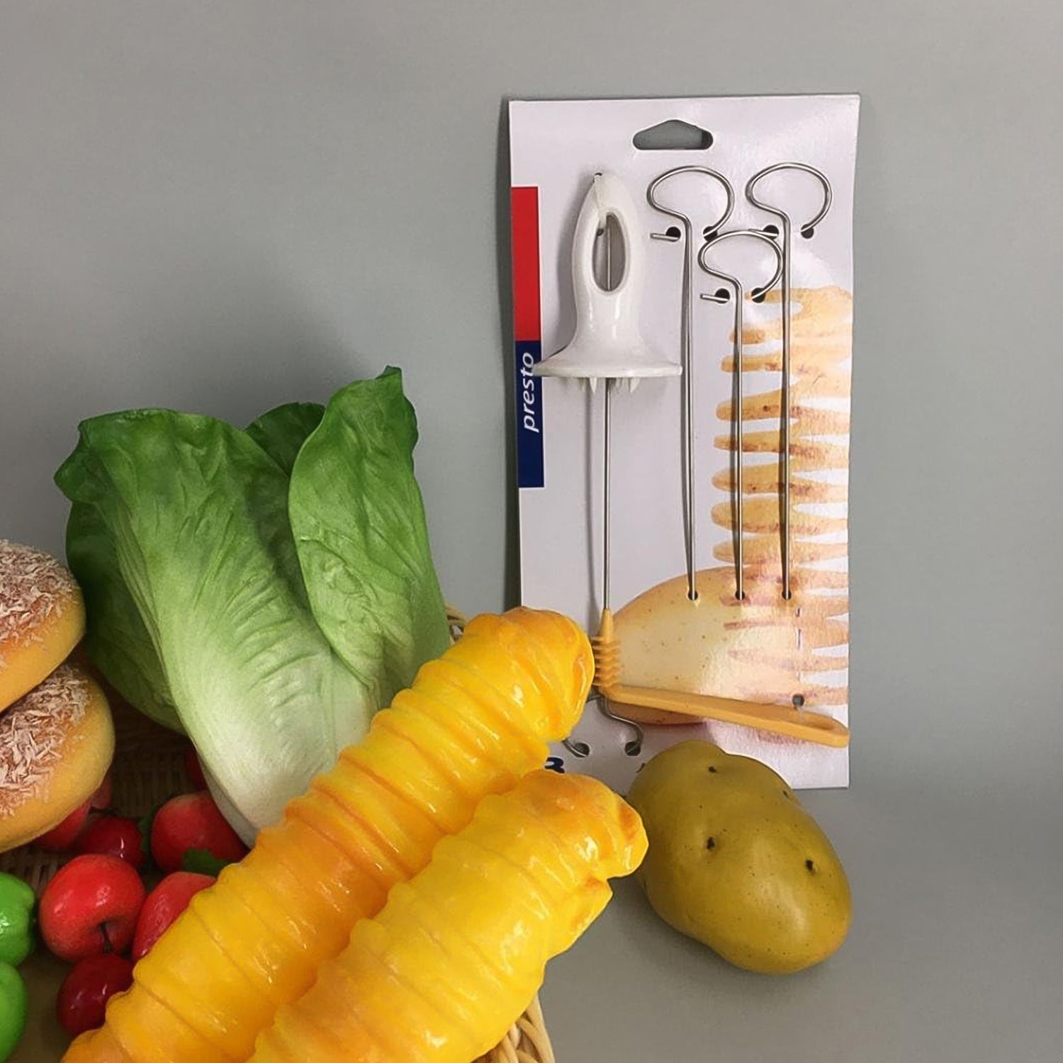 1 Set Potato Spiral Cutter Potato Twister (4 Spits) Wukusy