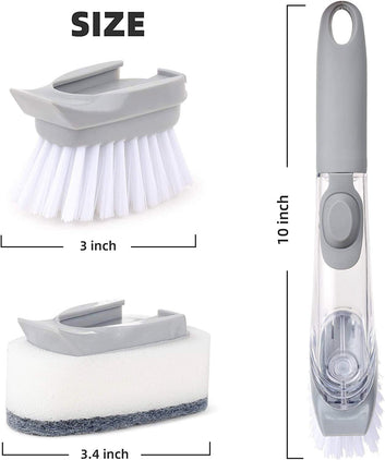 1271 Automatic Liquid Dispenser Dish Clean Brush Scrubber Wukusy