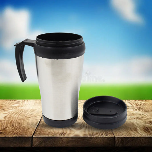 Stainless Steel Vacuum Glass Insulated Glass Coffee Cups (With Lid  Handle  1 Pc) Wukusy