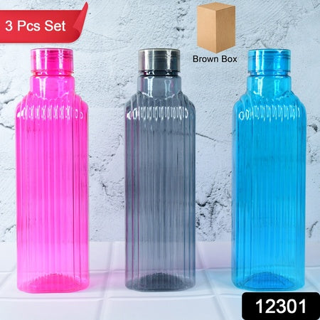 Transparent Fridge Water Bottles (3 Pc) Wukusy