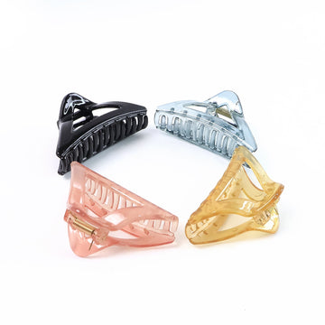 Triangle Shape Mix Color Plastic Hair Claw Clip  1 Pc Durable Grip For Women And Girls Wukusy