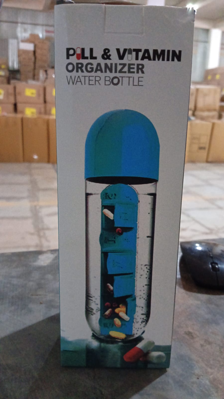 12911 Pill  Vitamin Bottle Water Bottle Multi Functional Use For Traveling  Outdoor Use Water Bottle Travelling Kit Summer Special Bottle (600 Ml   Mix Color ) Wukusy