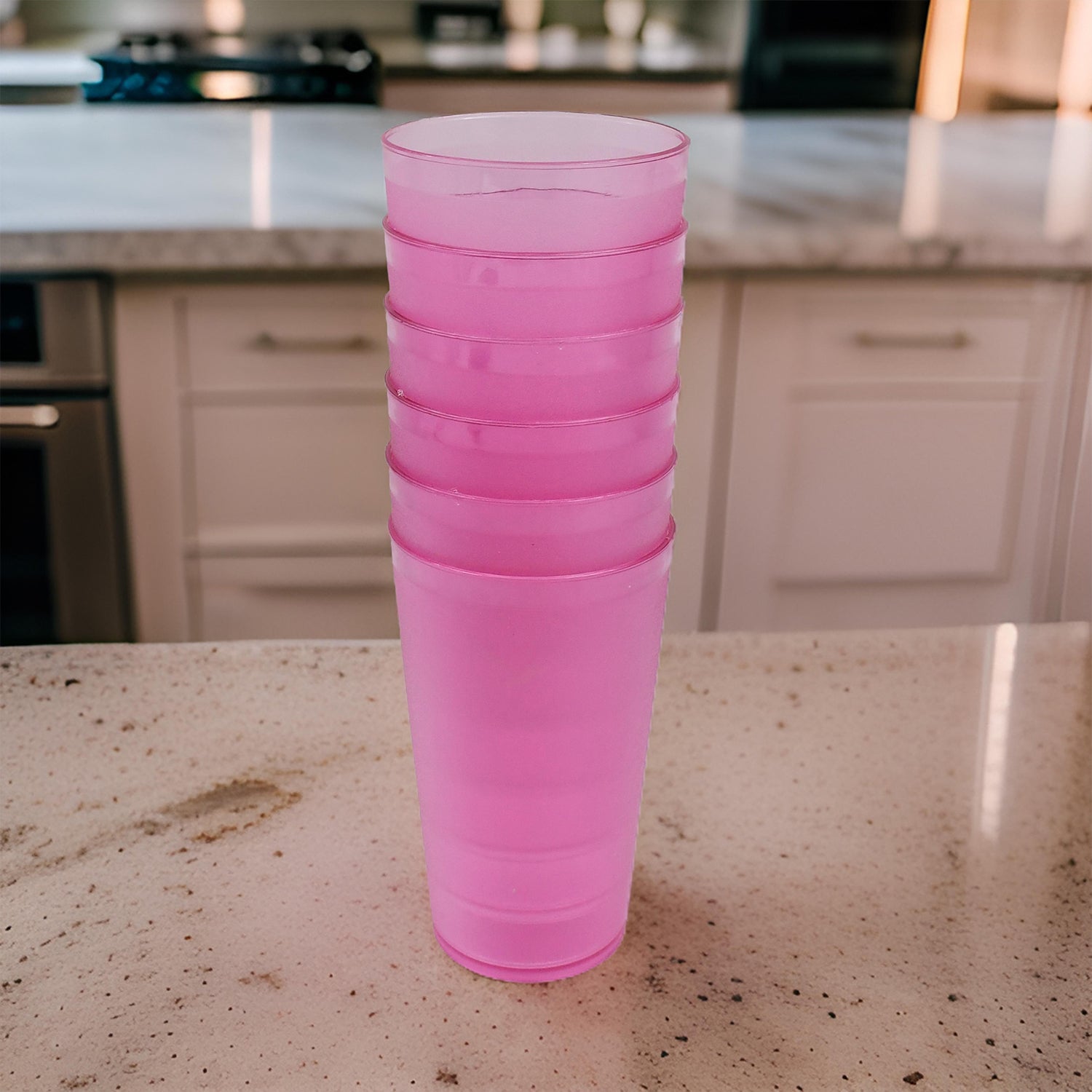 2027a 6 Pcs Large Plastic Glass 300ml Used In All Kinds Of Kitchen And Official Purposes For Drinking Water And Beverages Etc. Wukusy