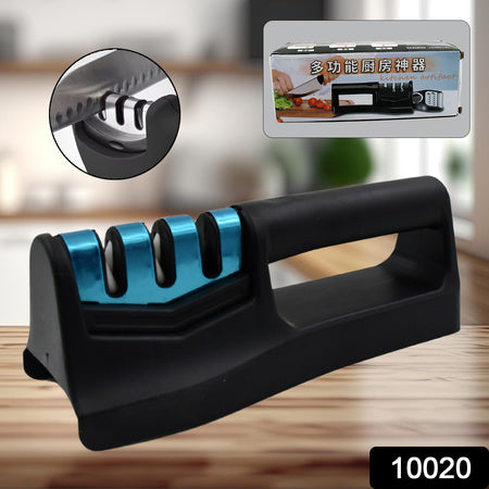 10020 Knife Sharpener For Kitchen  Knife Sharpener With Vegetable Chopper And Fish Scale Remover  Handheld Knives  Pocket Knife Sharpener  Knife Sharpener For Chefs  Serrated Knife (9in1) Wukusy