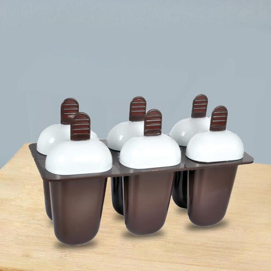 1148 Plastic Ice Candy Maker Kulfi Maker Moulds Set With 6 Cups (Multicolour) Wukusy