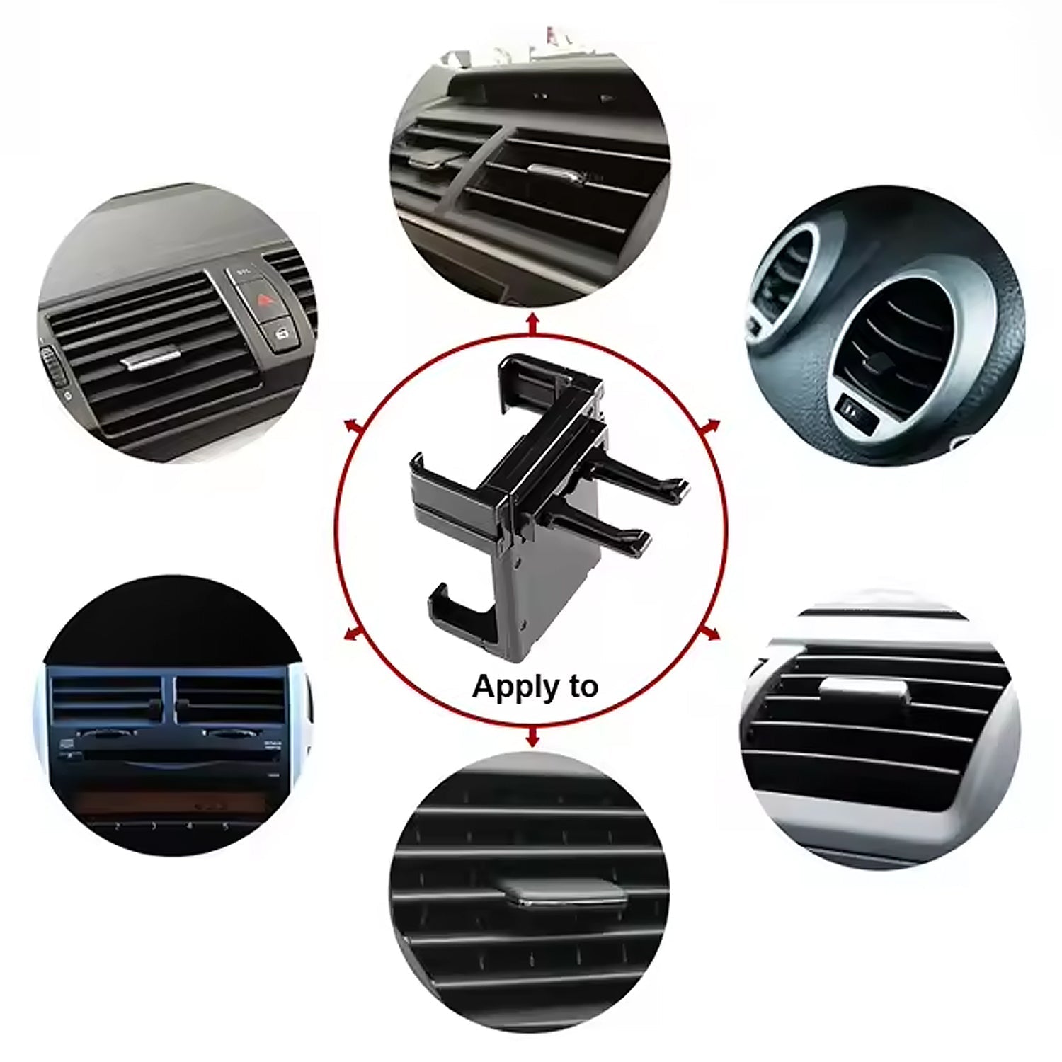 12857smartphone Car Phone Holder Car Air Conditioning Vent Phone Holder Holder Stand For Mobile Phone Cellphone Gps Dashboard Bracket For Car (1 Pc) Wukusy