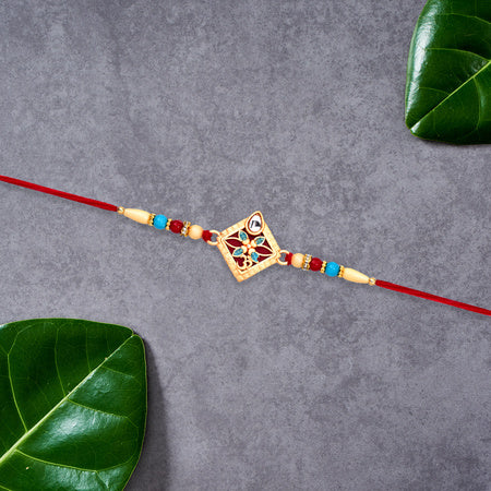 Traditional Beaded Kundan Rakhi Wukusy