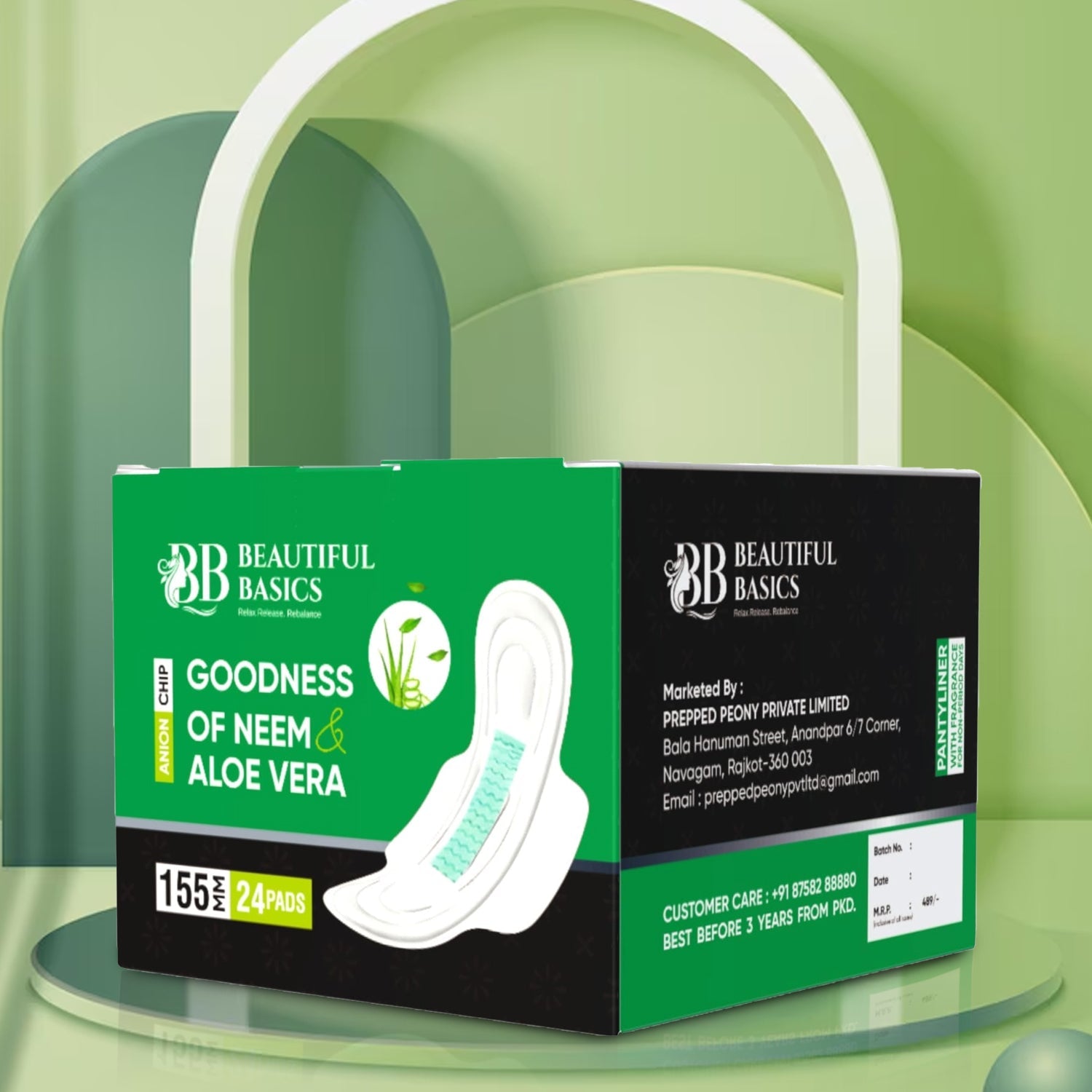 0984 Sanitary Pads For Women With Goodness Of Neem  Aloe Vera  Ultra Thin  Leakage Protection  Ph Balance  With Antibacterial Anion Chip  (155 Mm  24 Pads) Wukusy