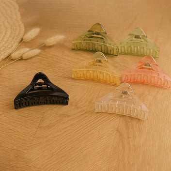 Triangle Shape Mix Color Plastic Hair Claw Clip  1 Pc Durable Grip For Women And Girls Wukusy