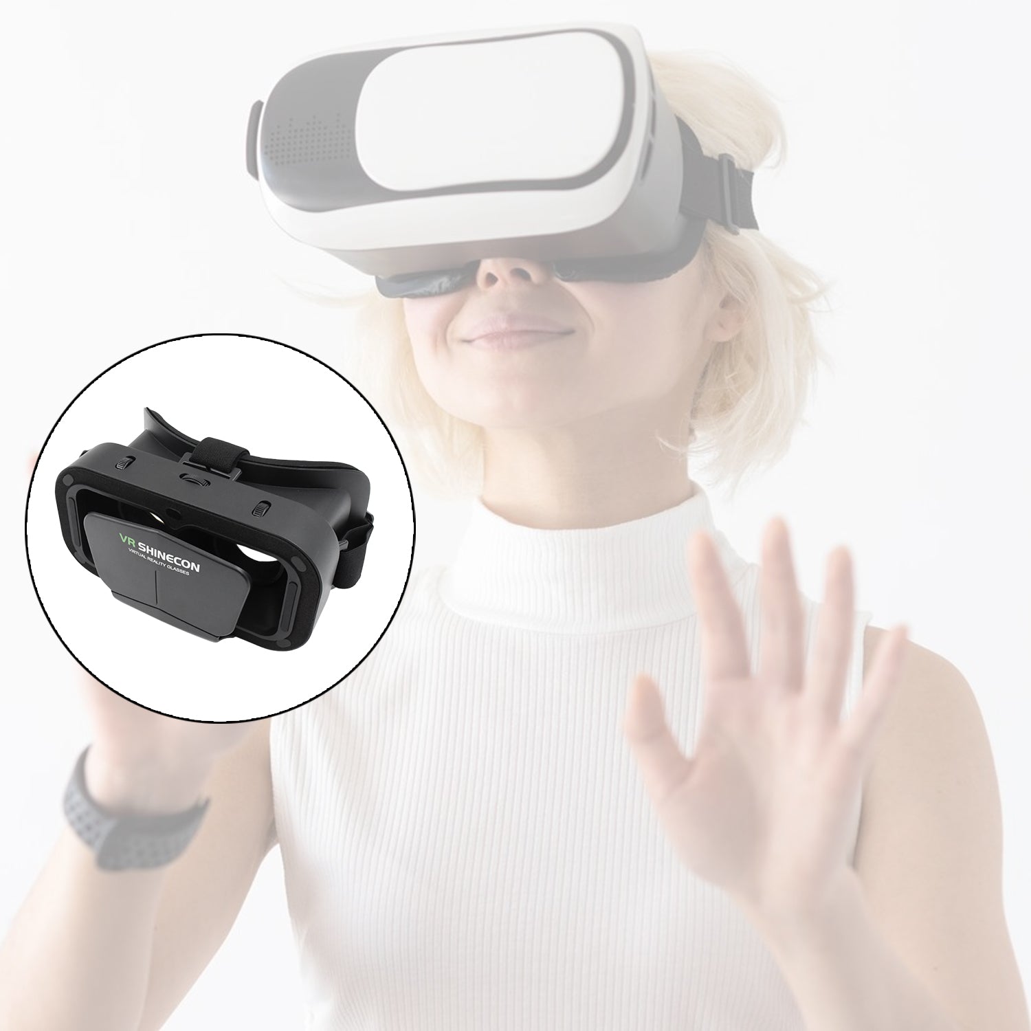 12837 3d Vr Headset Compatible With Iphone  Android Virtual Reality Vr Goggles For 3d Vr Movies Video Games (1 Pc) Wukusy