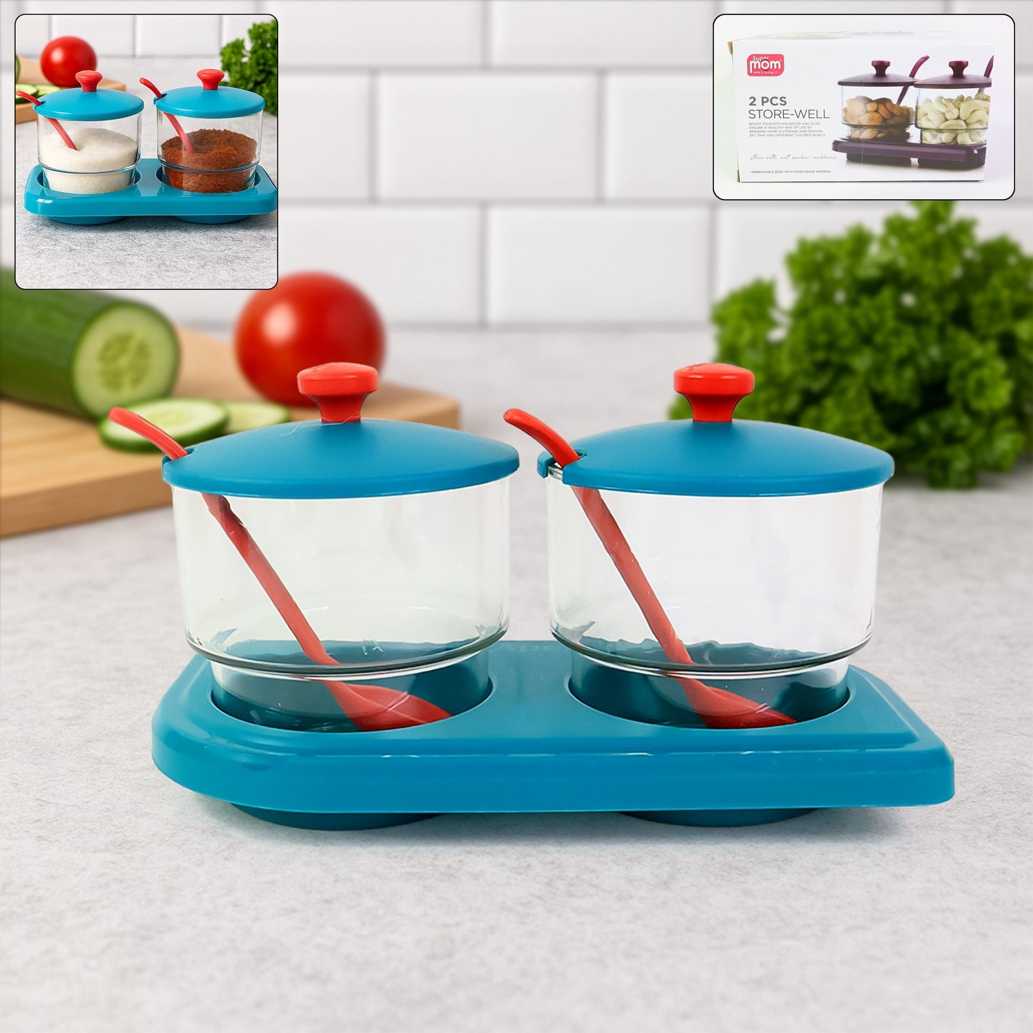 Supermom Storewell Multipurpose Spice And Condiment Container Set (2 Pc) Wukusy