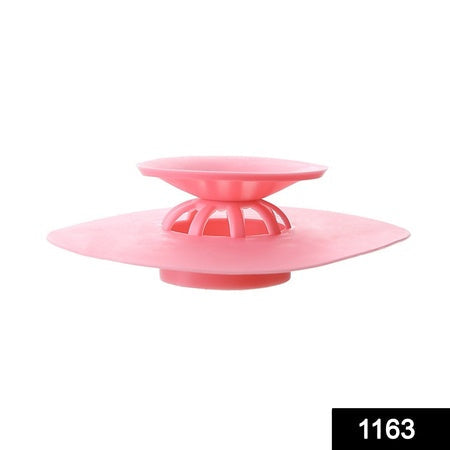 1163 Creative 2-in-1 Silicone Sewer Sink Sealer Cover Drainer (Multicolour) Wukusy