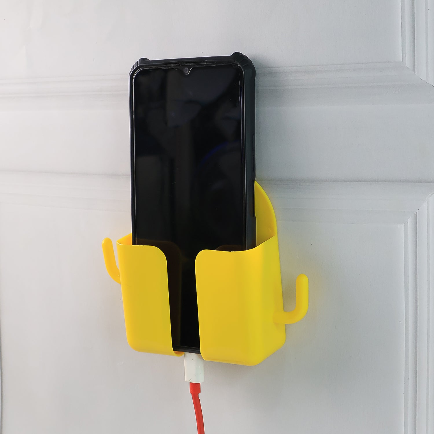 1 Pc Orange Wallmount Mobile Stand With Hook For And Stuffs Purposes. Wukusy