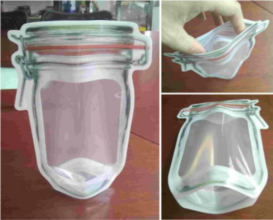 1074 Reusable Airtight Seal Plastic Food Storage Mason Jar Zipper (500ml) Wukusy