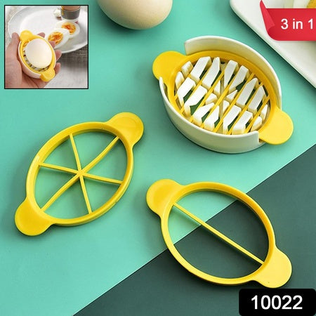 10022 Egg Slicer 3 In 1 Boiled Egg Slicer Egg Slicer Preserved Egg Slicer Home Restaurant Kitchen Tool (1 Pc) Wukusy