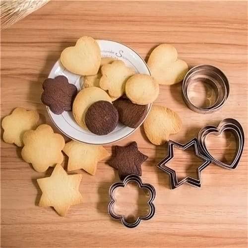0813 Cookie Cutter Stainless Steel Cookie Cutter With Shape Heart Round Star And Flower (12 Pieces) Wukusy
