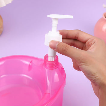 12589 Double Layer Liquid Soap Dispenser With Pump And Sponge Practical For Hotel Sink Clear Soap Dispensing Liquid Pump Bottle For Home  Kitchen Rectangle ( 2 In 1 ) Wukusy