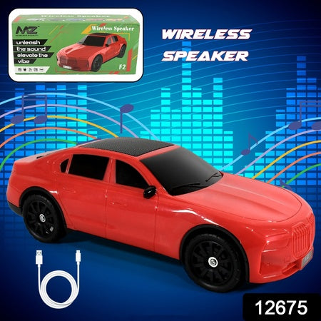 12675 Wireless Bluetooth Speaker Portable Car Shape Music Speaker Support Bluetooth Tf Card Usb Fm Radio Function Unique Shape Car Speaker Wukusy