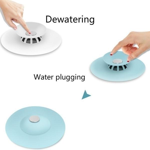 1163 Creative 2-in-1 Silicone Sewer Sink Sealer Cover Drainer (Multicolour) Wukusy