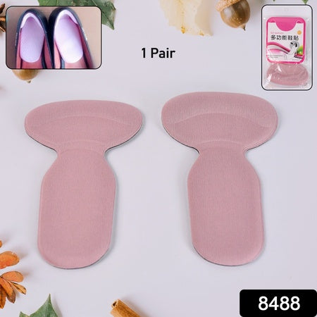 2 In 1 T Shaped Silicone Self Adhesive Shoe Heel Pads Insoles (1 Pair) Wukusy