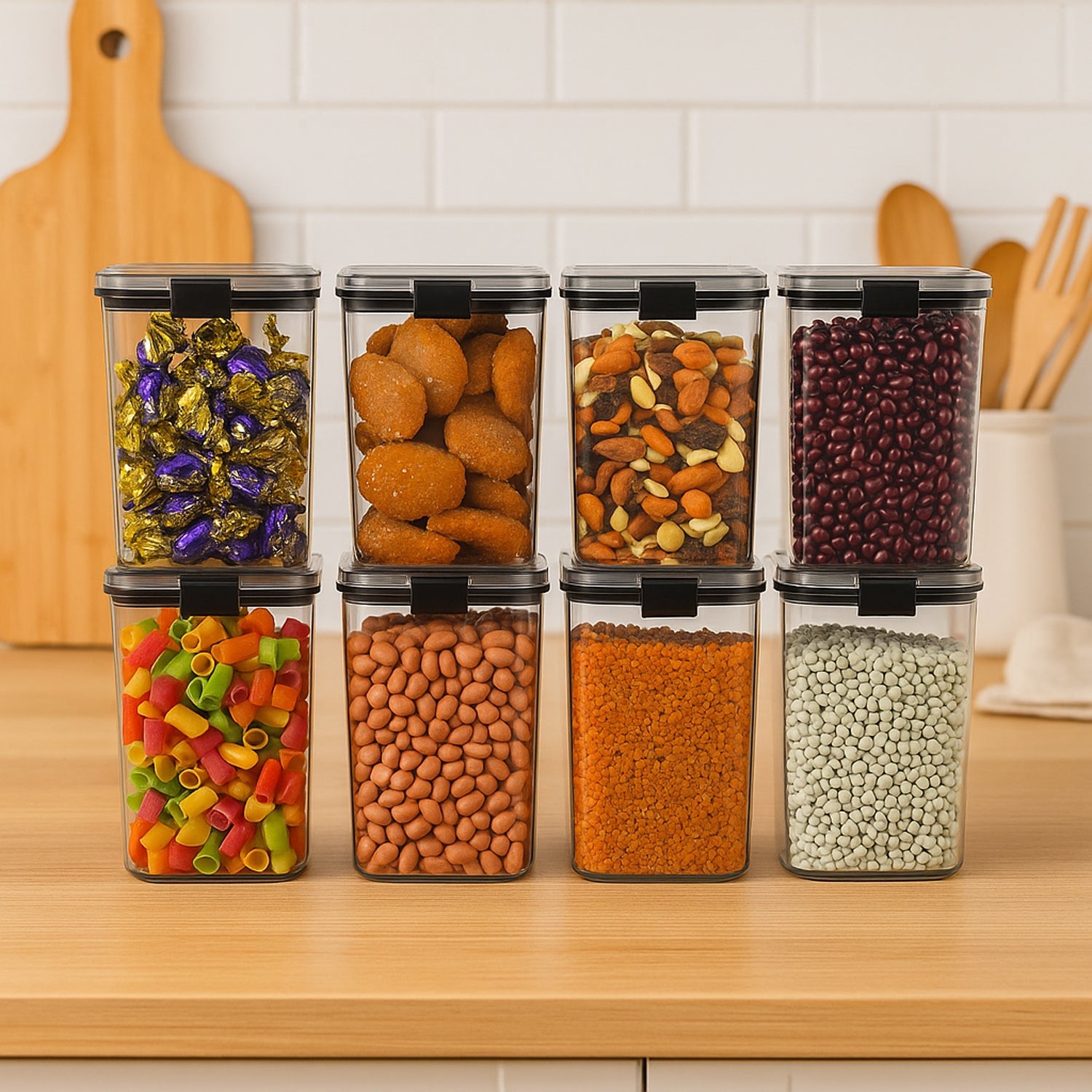 1200 Ml Airtight Lock  Lock Food Storage Container Set  2 Piece Wukusy