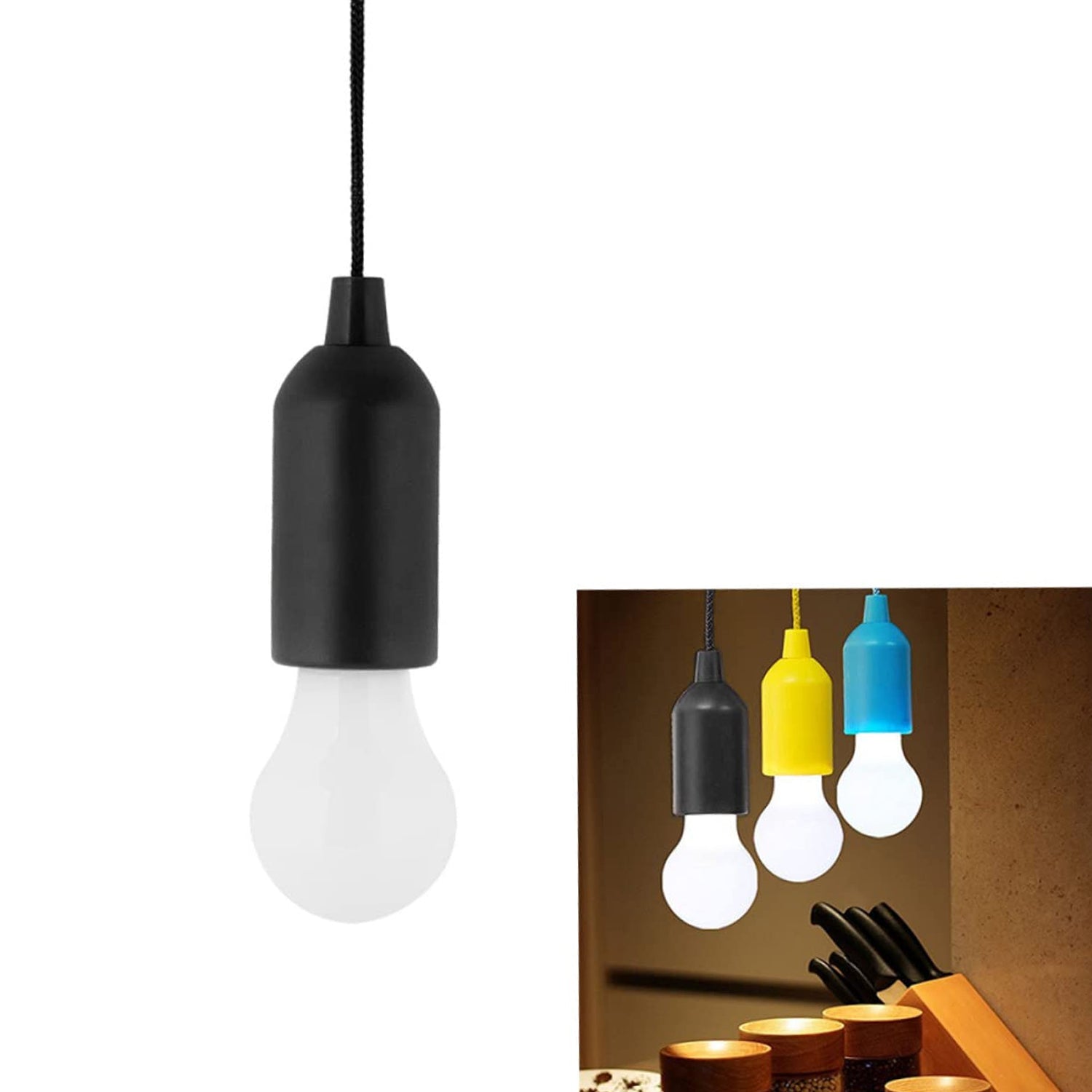 12899 1pcs Led Bulbs Pull Cord Light Led Pull Cord Light Hanging Led Bulb Pull Wire Drawstring Light Bulb Black Led Pendant Lights Wukusy