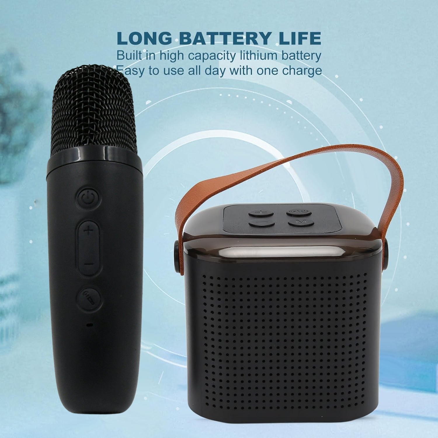 12669 Wireless Speaker Microphone Set Rgb Light Support Memory Card Portablekaraoke Machine Perfect  For Travel Tv Wukusy