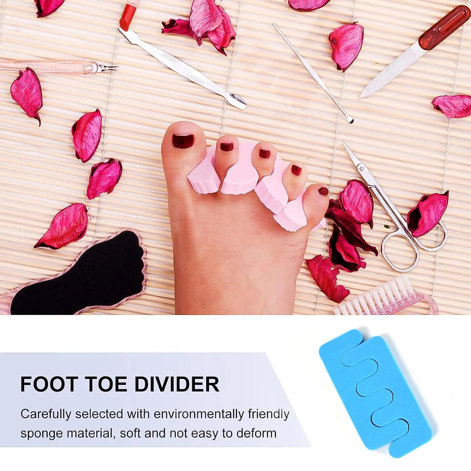 Toe Separators Toe Spacers Sponge Toe Stretcher Pedicures (1 Pair) Wukusy