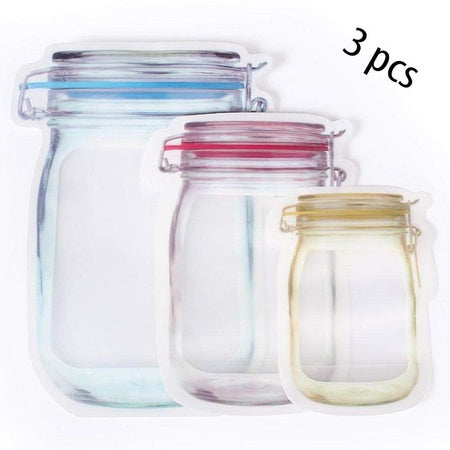 0855 Plastics Transparent Jar Shaped Stand-up Pouch With Zipper Wukusy