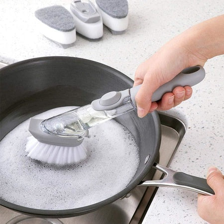 1271 Automatic Liquid Dispenser Dish Clean Brush Scrubber Wukusy