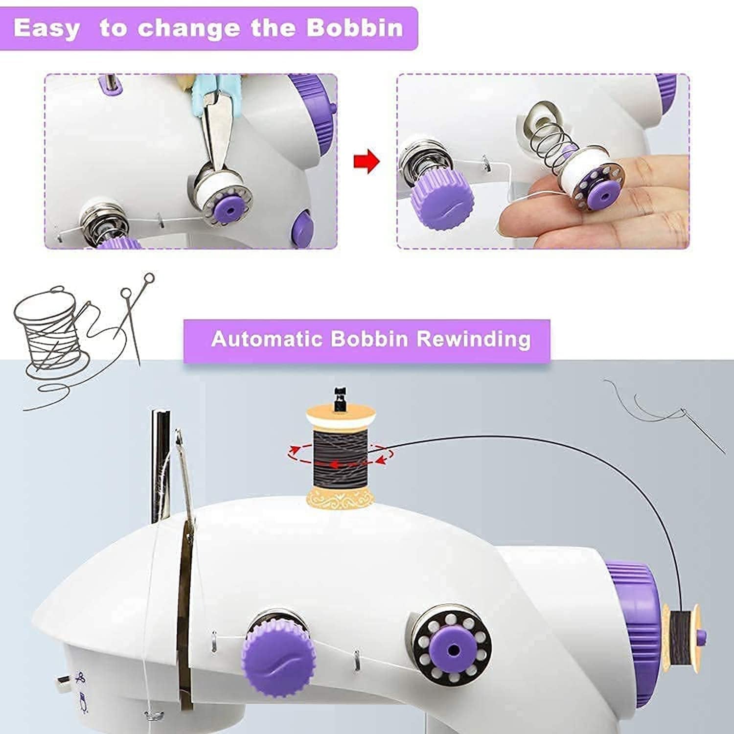 12917 Home Tailoring Sewing Machine With Extension Table Set Foot Pedal Adapter Mini Electric Silai Machine Portable Stitching Machinetailoring Machine Wukusy