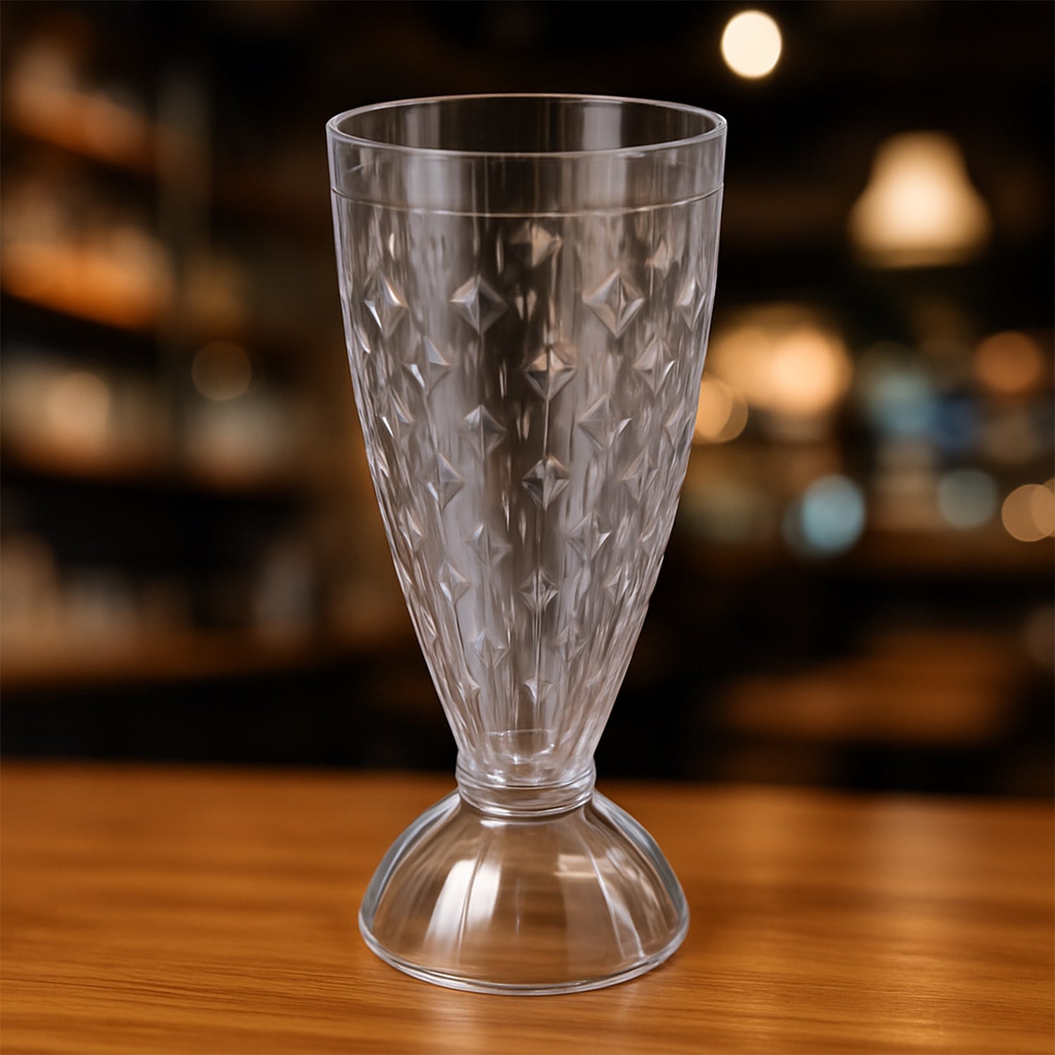 Supermom Transparent Plastic Milkshake Glass Set (400ml  6 Pc) Wukusy