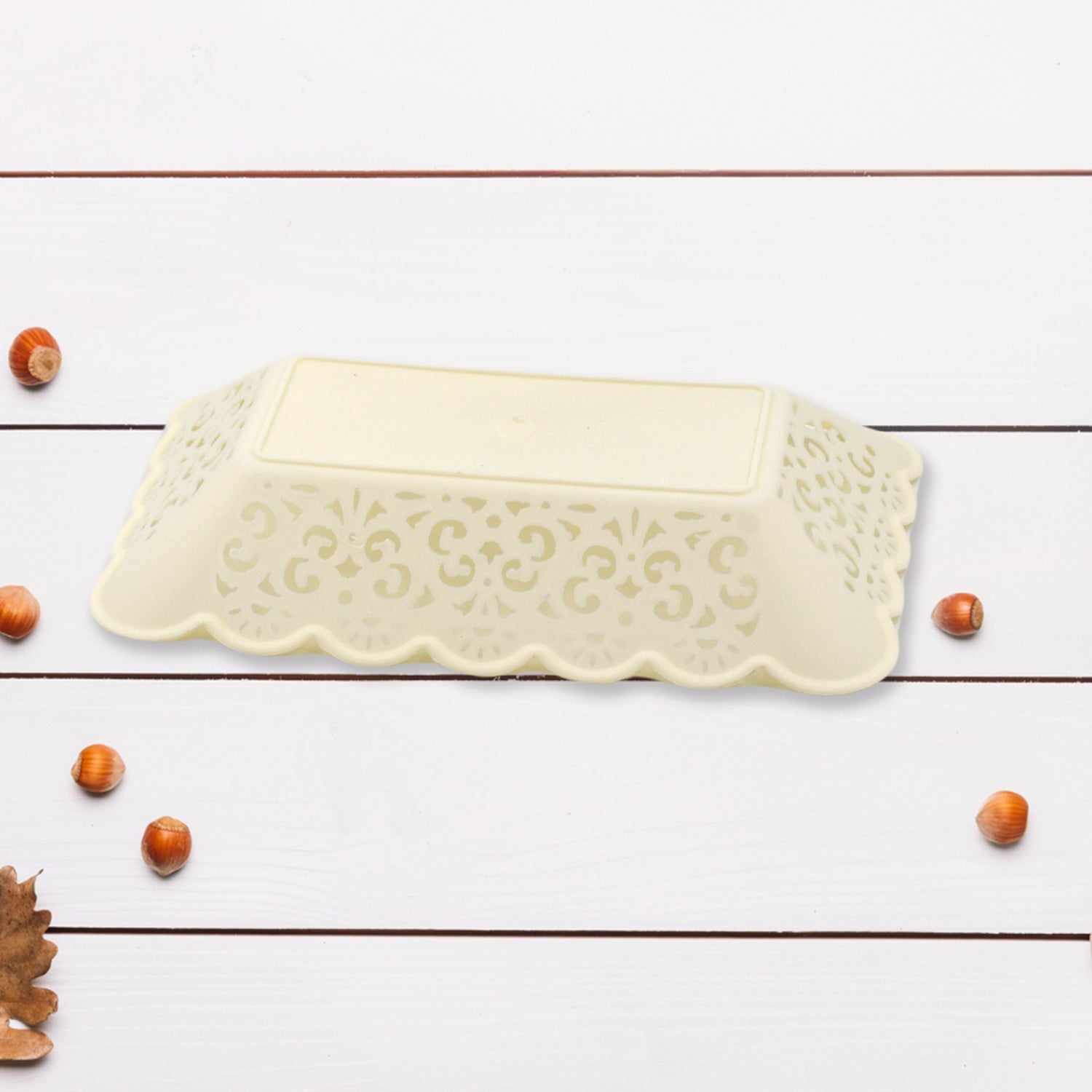 10033 Rectangle Plastic Dinner Plate Snacks  Breakfast Restaurant Serving Trays Home School Coffee Hotel Kitchen Office (8 Pcs Set) Wukusy