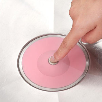 1163 Creative 2-in-1 Silicone Sewer Sink Sealer Cover Drainer (Multicolour) Wukusy