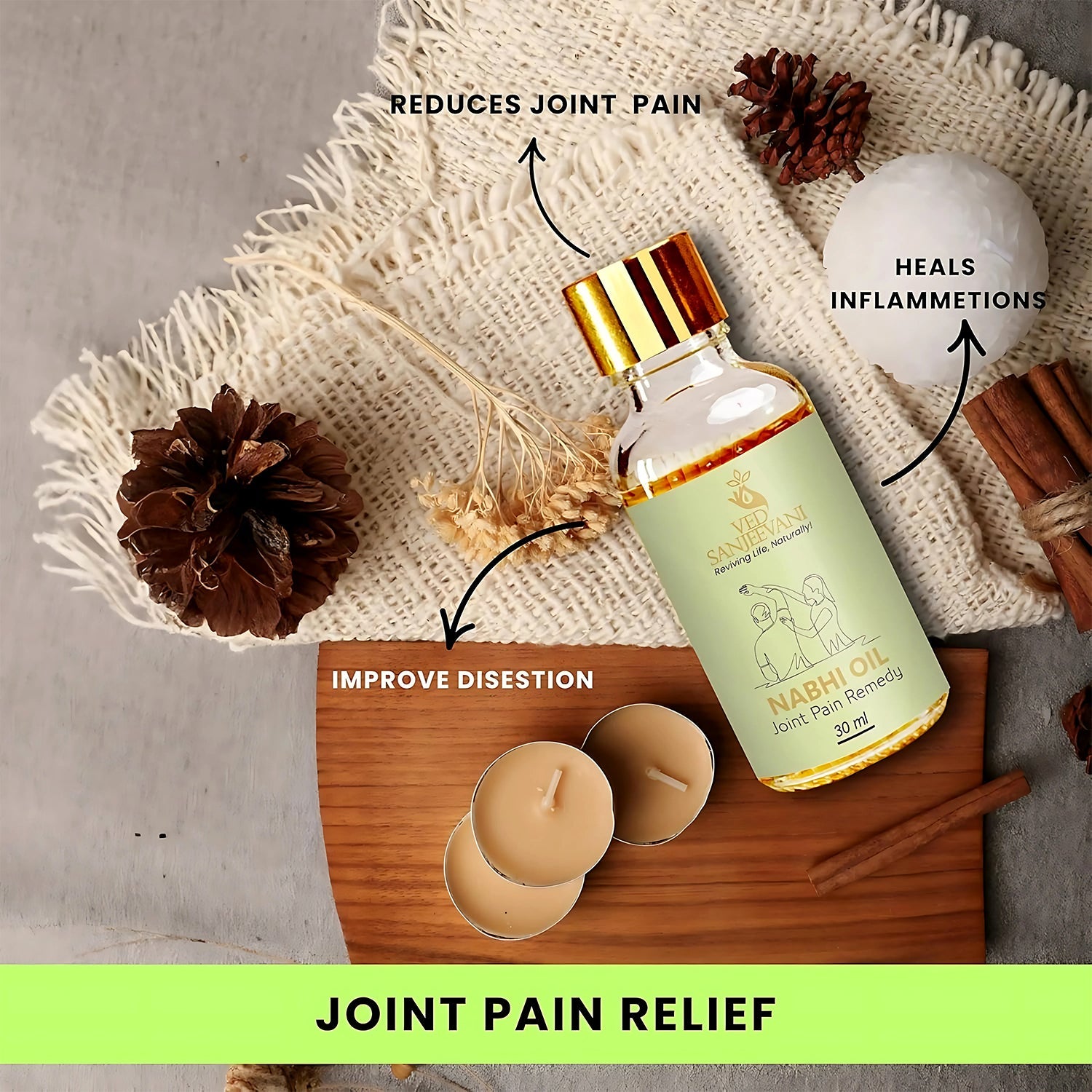 Ved Sanjeevani Nabhi Oil For Joint Pain Relief (30ml  1 Pc) Wukusy