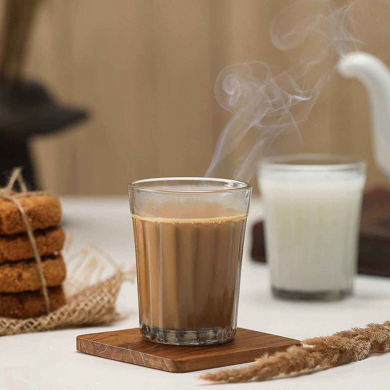 Supermom Plastic Chai Pyali Transparent Tea Glass Set (130ml  6 Pc) Wukusy