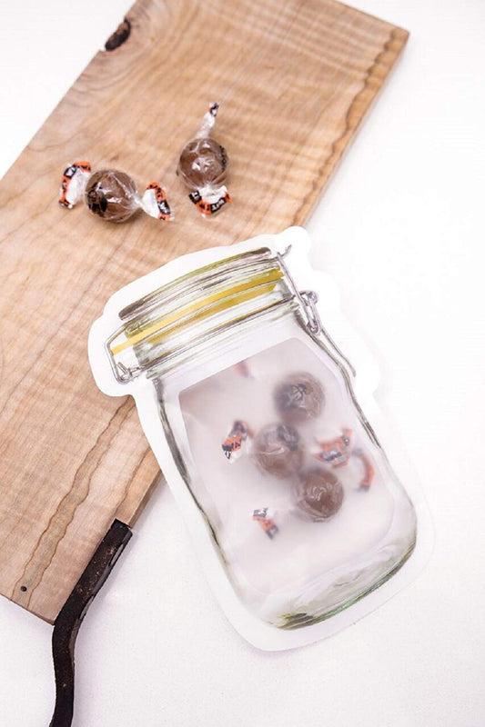 1073 Reusable Airtight Seal Plastic Food Storage Mason Jar Zipper (150ml) Wukusy