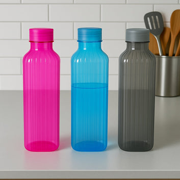 Transparent Fridge Water Bottles (3 Pc) Wukusy